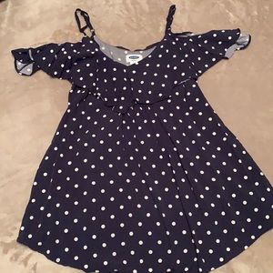 Navy Blue Polka Dot Maternity Blouse